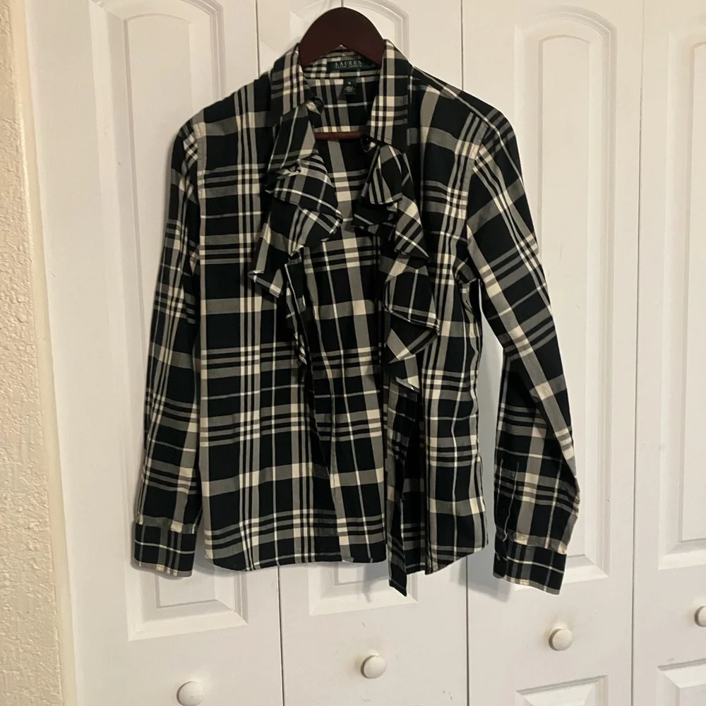 Ralph Lauren plaid women’s Shirt with ruffles - Picture 8 of 8